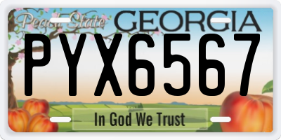 GA license plate PYX6567