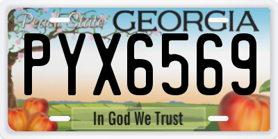 GA license plate PYX6569