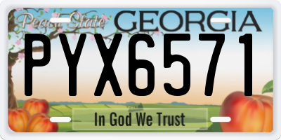 GA license plate PYX6571