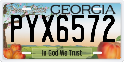 GA license plate PYX6572