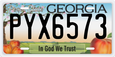 GA license plate PYX6573