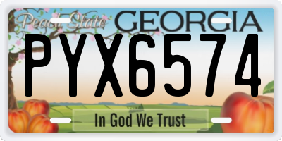 GA license plate PYX6574