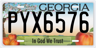 GA license plate PYX6576