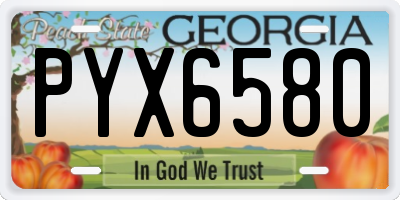 GA license plate PYX6580