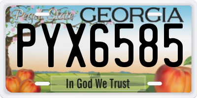GA license plate PYX6585