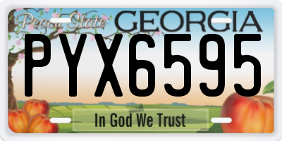 GA license plate PYX6595