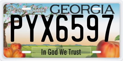 GA license plate PYX6597
