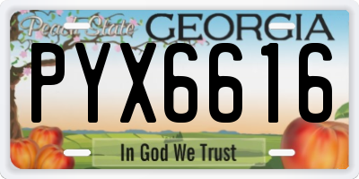 GA license plate PYX6616