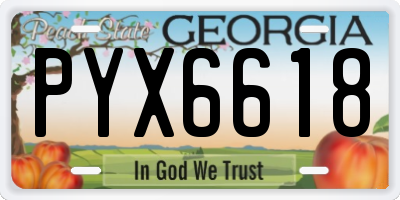 GA license plate PYX6618