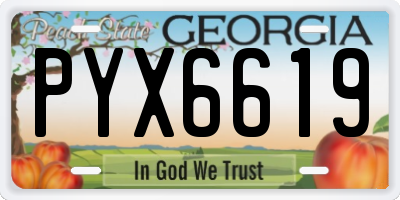 GA license plate PYX6619