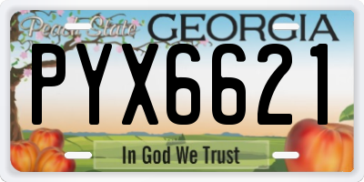 GA license plate PYX6621