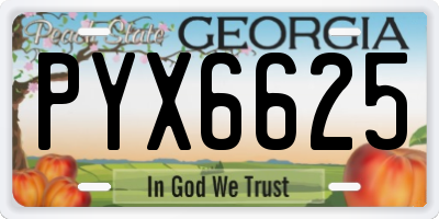 GA license plate PYX6625