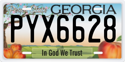 GA license plate PYX6628