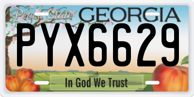 GA license plate PYX6629