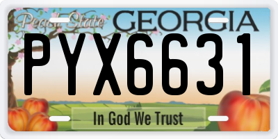 GA license plate PYX6631