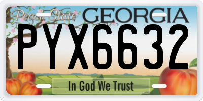 GA license plate PYX6632