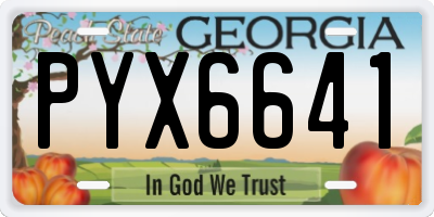 GA license plate PYX6641