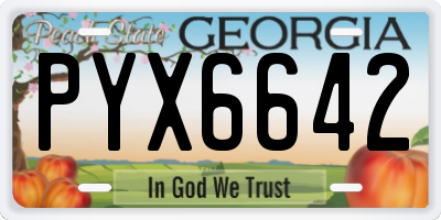 GA license plate PYX6642