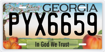 GA license plate PYX6659