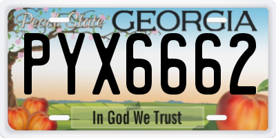 GA license plate PYX6662