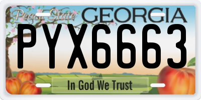 GA license plate PYX6663