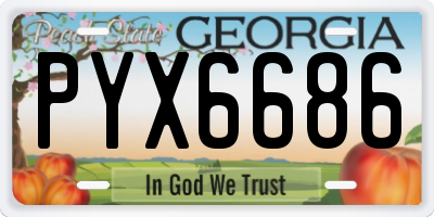 GA license plate PYX6686