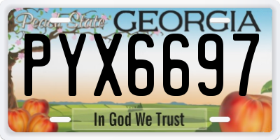 GA license plate PYX6697