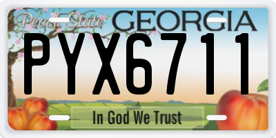 GA license plate PYX6711