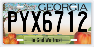 GA license plate PYX6712