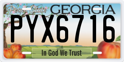 GA license plate PYX6716