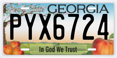 GA license plate PYX6724