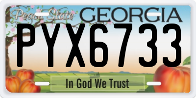 GA license plate PYX6733