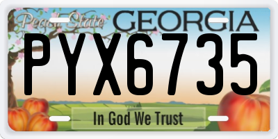GA license plate PYX6735