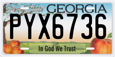 GA license plate PYX6736