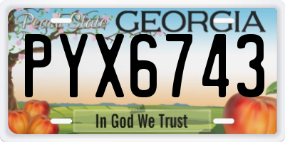 GA license plate PYX6743