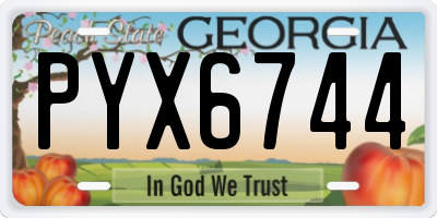 GA license plate PYX6744