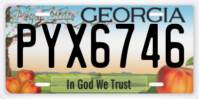 GA license plate PYX6746