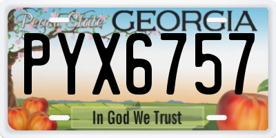 GA license plate PYX6757