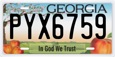 GA license plate PYX6759