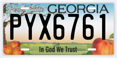GA license plate PYX6761