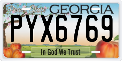 GA license plate PYX6769