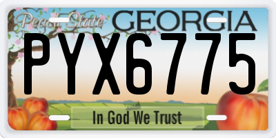 GA license plate PYX6775