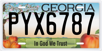 GA license plate PYX6787