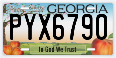 GA license plate PYX6790