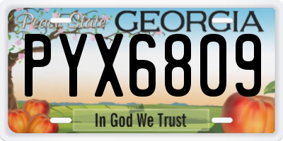 GA license plate PYX6809