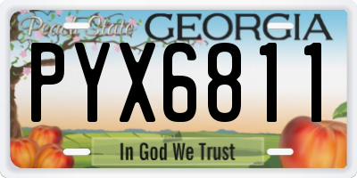 GA license plate PYX6811