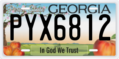 GA license plate PYX6812