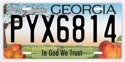 GA license plate PYX6814