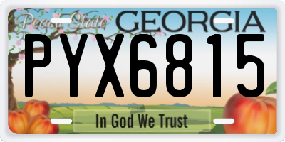 GA license plate PYX6815