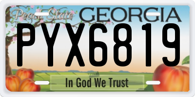 GA license plate PYX6819